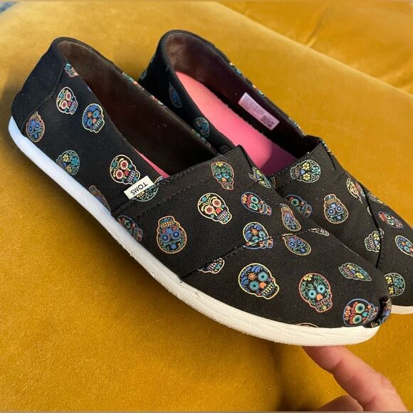 Toms Alpargata Glow In The Dark Day of the Dead Sugar Skulls 8.5 - Picture 3 of 10
